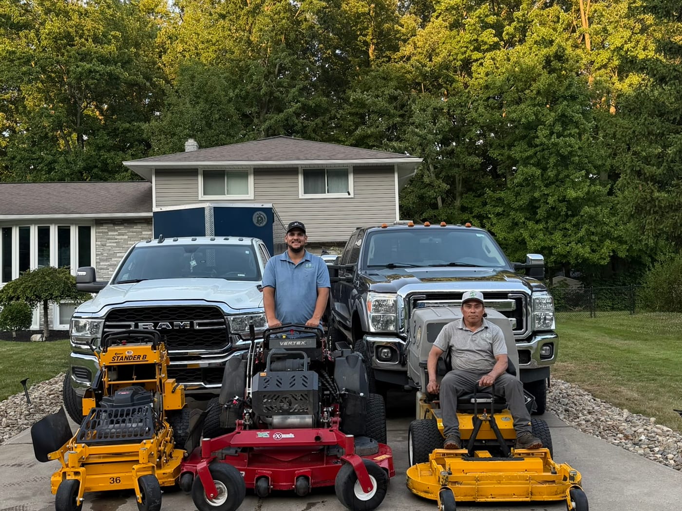 The My Friend Lawn Care Service team with their equipment